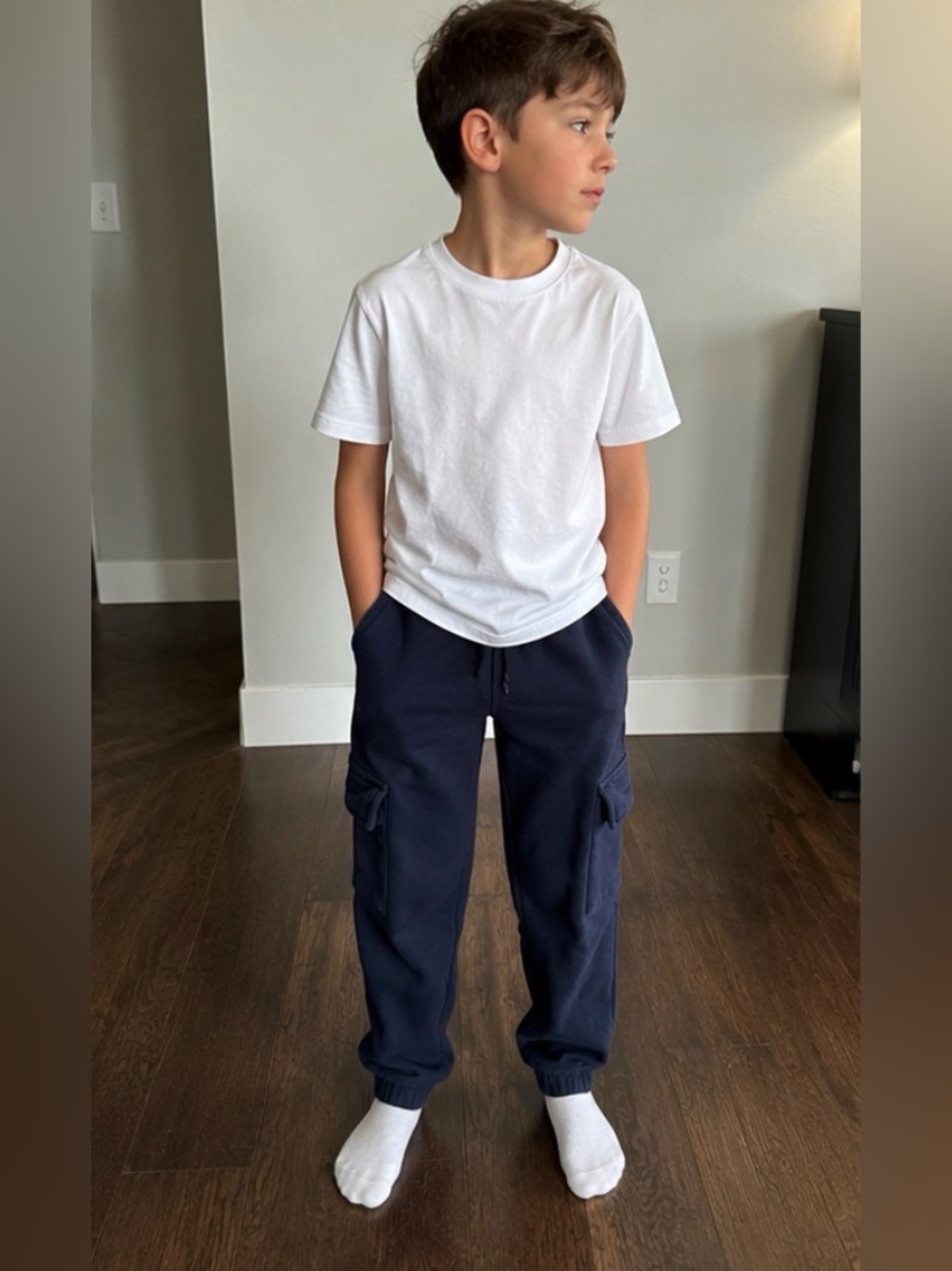 U.S. Classic Boys Navy Cargo Sweatpants – Size 7/8